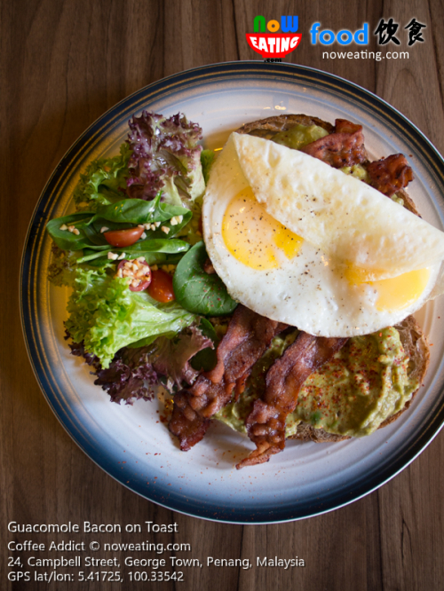 Guacomole Bacon on Toast