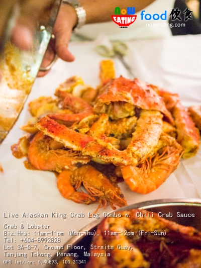 Live Alaskan King Crab Leg Combo w. Chili Crab Sauce