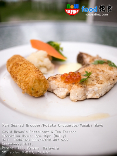Pan Seared Grouper/Potato Croquette/Wasabi Mayo