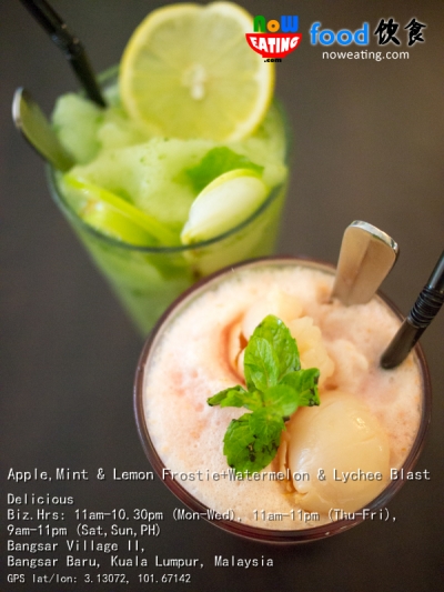 Apple,Mint & Lemon Frostie+Watermelon & Lychee Blast