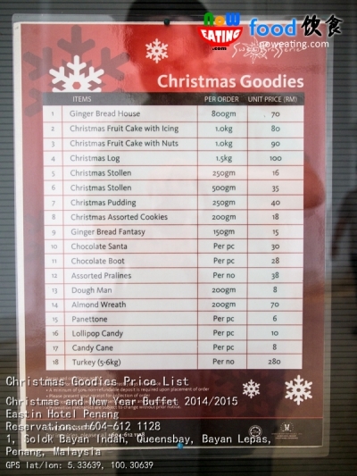 Christmas Goodies Price List