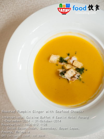 Roasted Pumpkin Ginger with Seafood Chowder