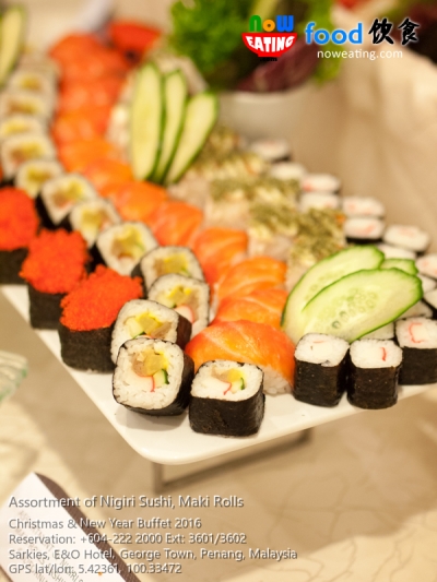 Assortment of Nigiri Sushi, Maki Rolls