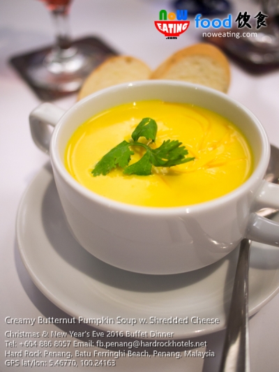 Creamy Butternut Pumpkin Soup w. Shredded Cheese