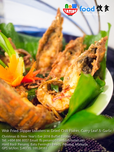 Wok Fried Slipper Lobsters w. Dried Chili Flakes, Curry Leaf & Garlic