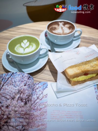 Hot Chocolate, Cafe Mocha & Pizza Toast