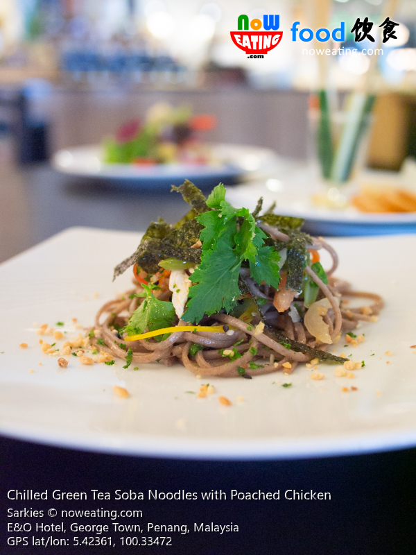 Chilled Green Tea Soba Noodles with Poached Chicken