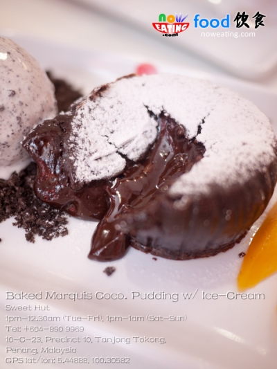 Baked Marquis Coco. Pudding w/ Ice-Cream