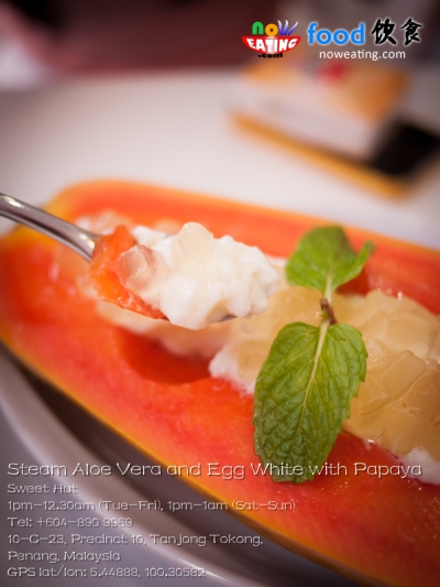 Steam Aloe Vera and Egg White with Papaya