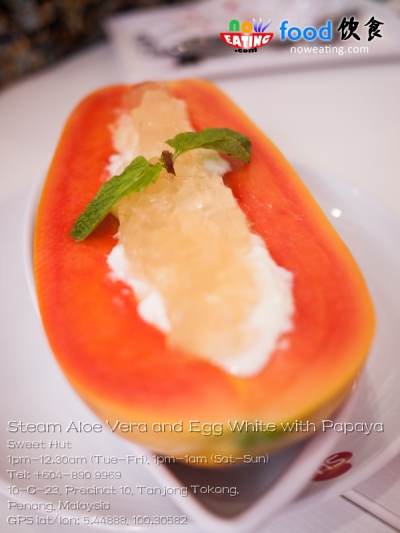 Steam Aloe Vera and Egg White with Papaya