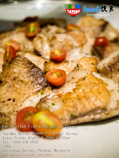 Pan Grilled Fish with Garlic Salsa
